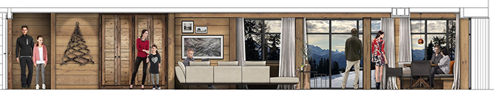 Bett Architekt Privat Chalet Zermatt Zimmer Suiten Exklusive Luxus Chaleteinrichtung Hoteleinrichtung Hoteleinrichter Hotelausstatter diesigner konzept David Weigel 2